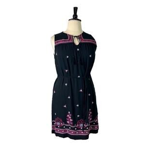 Kelly Renee Shift Tunic Dress Embroidered Bohemian Tassel New Women’s Size Large